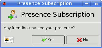 Subscription request of your AIM contact